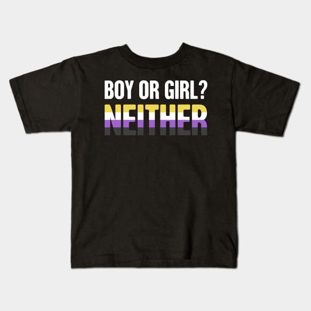 Funny Non-Binary Pride | Gender Identity Genderqueer Kids T-Shirt by MeatMan